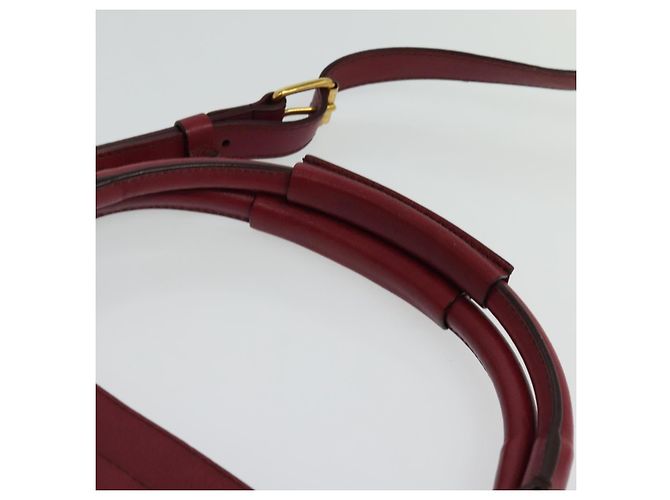 Chloé Borsa a mano in pelle Chloe Margaret 2 in 1 Rosso Vino Oro Auth BA4349 D'oro Bordò - vista 8