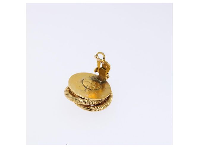 Pendientes CHANEL Metal Dorado CC Auth bs28505 - vista 4