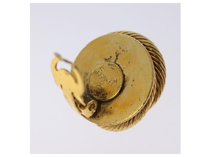 Pendientes CHANEL Metal Dorado CC Auth bs28505 - vista 5