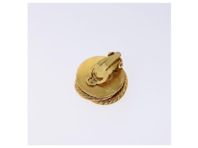 Pendientes CHANEL Metal Dorado CC Auth bs28505 - vista 7