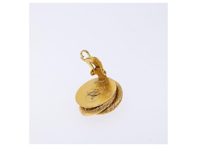 Pendientes CHANEL Metal Dorado CC Auth bs28505 - vista 8