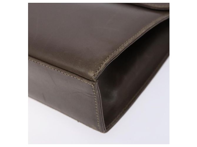 Borsa a Spalla Gancini in Pelle Marrone Argento Auth 135987 di Salvatore Ferragamo - vista 14