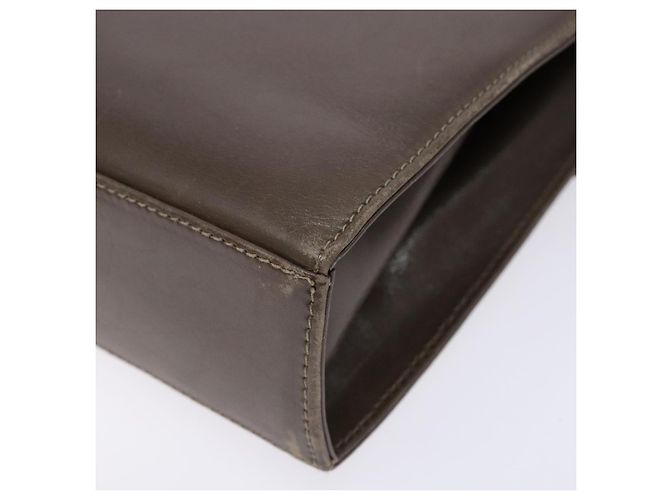 Borsa a Spalla Gancini in Pelle Marrone Argento Auth 135987 di Salvatore Ferragamo - vista 15