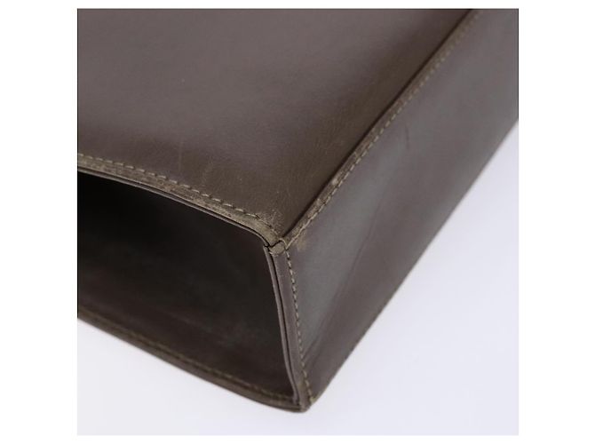 Borsa a Spalla Gancini in Pelle Marrone Argento Auth 135987 di Salvatore Ferragamo - vista 16