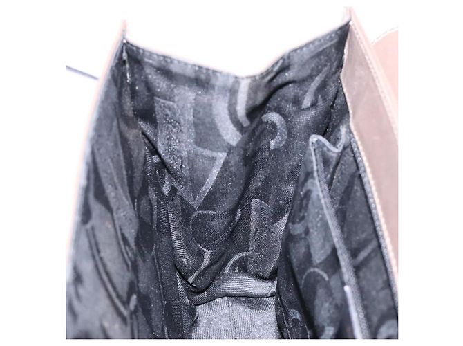 Borsa a Spalla Gancini in Pelle Marrone Argento Auth 135987 di Salvatore Ferragamo - vista 20