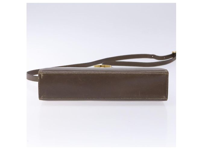 Borsa a Spalla Gancini in Pelle Marrone Argento Auth 135987 di Salvatore Ferragamo - vista 5