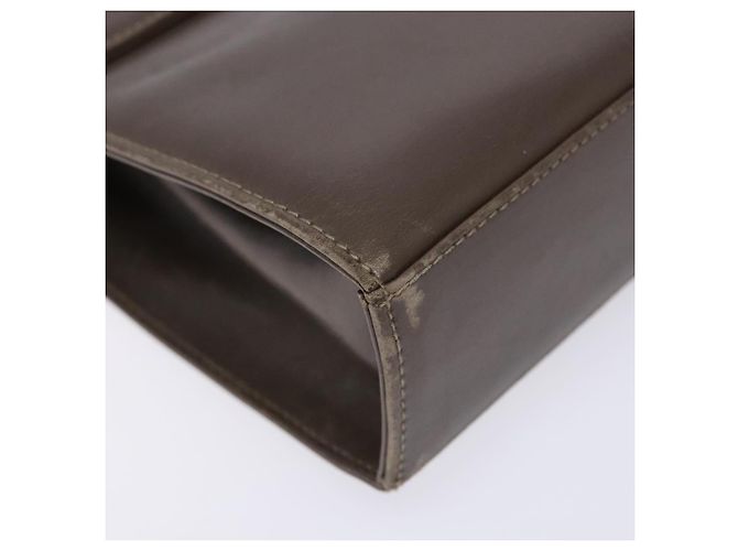 Borsa a Spalla Gancini in Pelle Marrone Argento Auth 135987 di Salvatore Ferragamo - vista 9