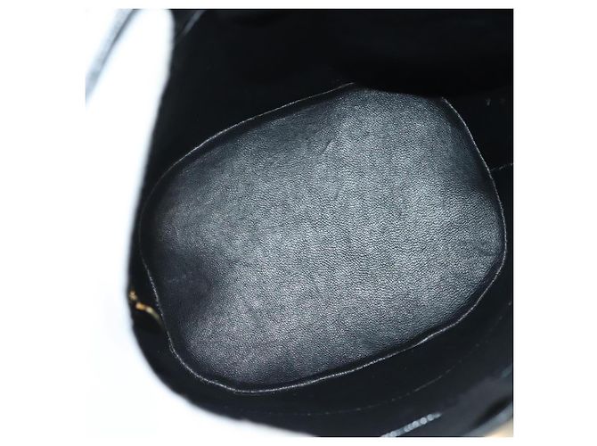 Céline Borsa a Spalla CELINE Circle Smalto Nero Oro Auth 137438 D'oro - vista 10