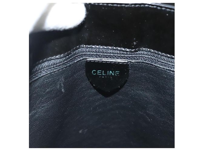 Céline Borsa a Spalla CELINE Circle Smalto Nero Oro Auth 137438 D'oro - vista 19