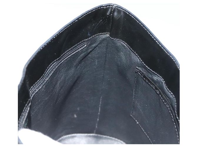 Céline Borsa a Spalla CELINE Circle Smalto Nero Oro Auth 137438 D'oro - vista 20