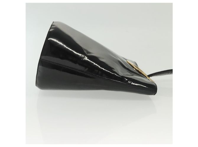 Céline Borsa a Spalla CELINE Circle Smalto Nero Oro Auth 137438 D'oro - vista 3