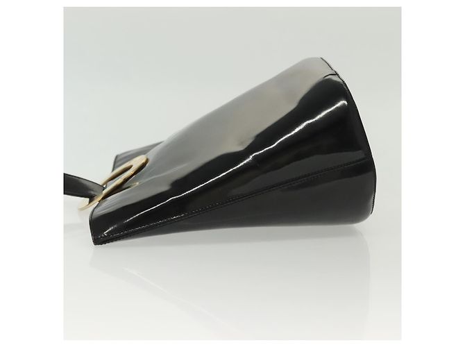Céline Borsa a Spalla CELINE Circle Smalto Nero Oro Auth 137438 D'oro - vista 4