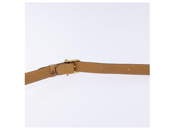 Céline Bolsa de Ombro em Lona Macadam CELINE PVC Bege Ouro Auth 137286 Dourado - vista 8