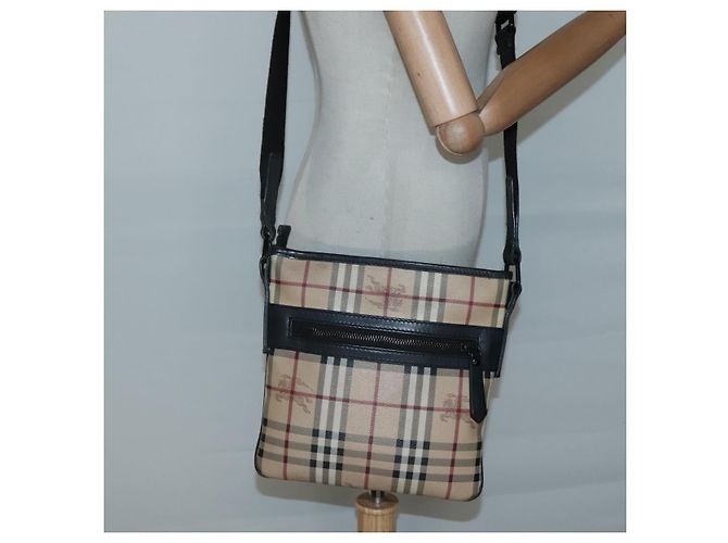 Borsa a Spalla Burberry Nova Check PVC Beige Auth 137777 - vista 22