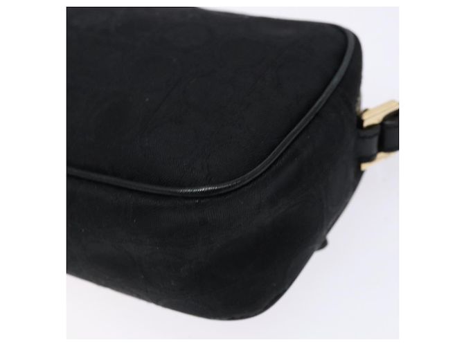 Borsa a Spalla Gancini Salvatore Ferragamo in Tela e Pelle Nera Dorata Auth bs28715 - vista 12