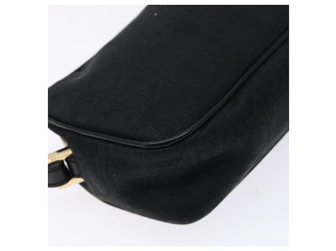 Borsa a Spalla Gancini Salvatore Ferragamo in Tela e Pelle Nera Dorata Auth bs28715 - vista 13