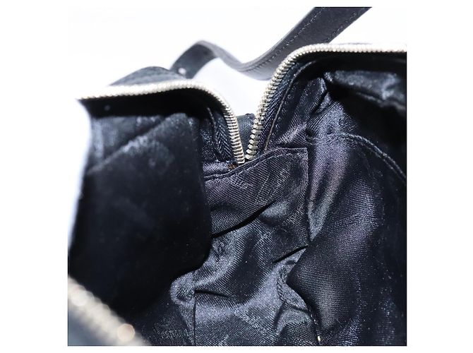 Borsa a Spalla Gancini Salvatore Ferragamo in Tela e Pelle Nera Dorata Auth bs28715 - vista 20