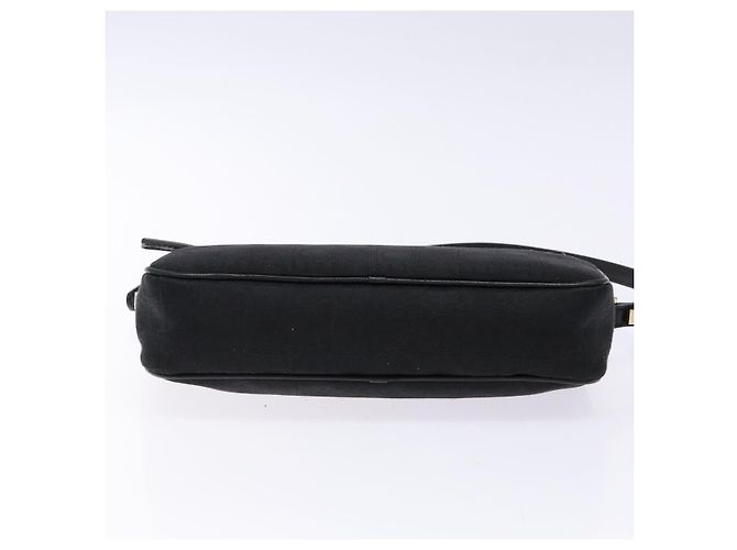 Borsa a Spalla Gancini Salvatore Ferragamo in Tela e Pelle Nera Dorata Auth bs28715 - vista 9