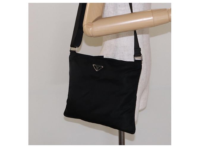 Borsa a Spalla PRADA Nylon Nero Argento Autentica 137512 - vista 21