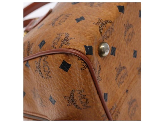 Borsa MCM Logogram Vicetos in pelle PVC marrone e oro Auth 137750 D'oro - vista 11