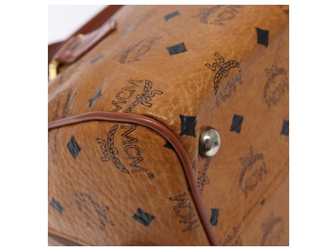 Borsa MCM Logogram Vicetos in pelle PVC marrone e oro Auth 137750 D'oro - vista 13