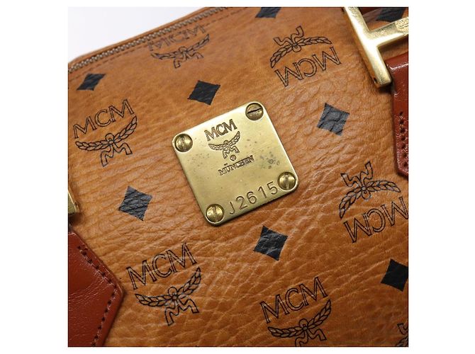 Borsa MCM Logogram Vicetos in pelle PVC marrone e oro Auth 137750 D'oro - vista 14