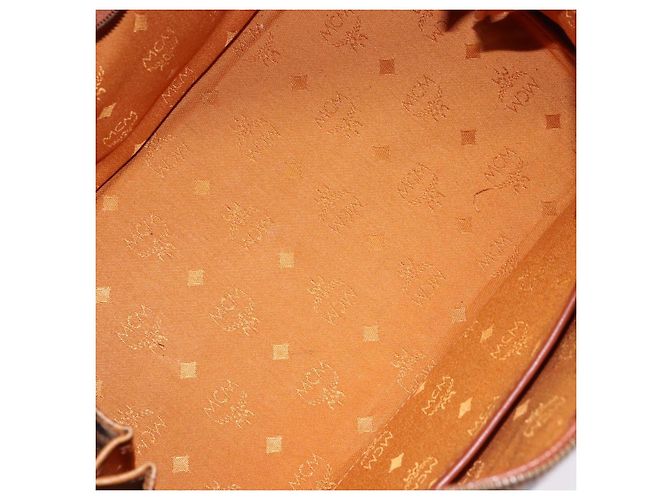 Borsa MCM Logogram Vicetos in pelle PVC marrone e oro Auth 137750 D'oro - vista 17