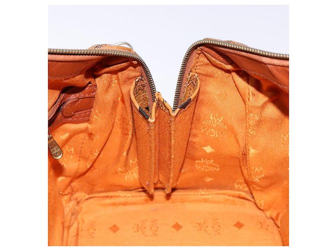 Borsa MCM Logogram Vicetos in pelle PVC marrone e oro Auth 137750 D'oro - vista 18