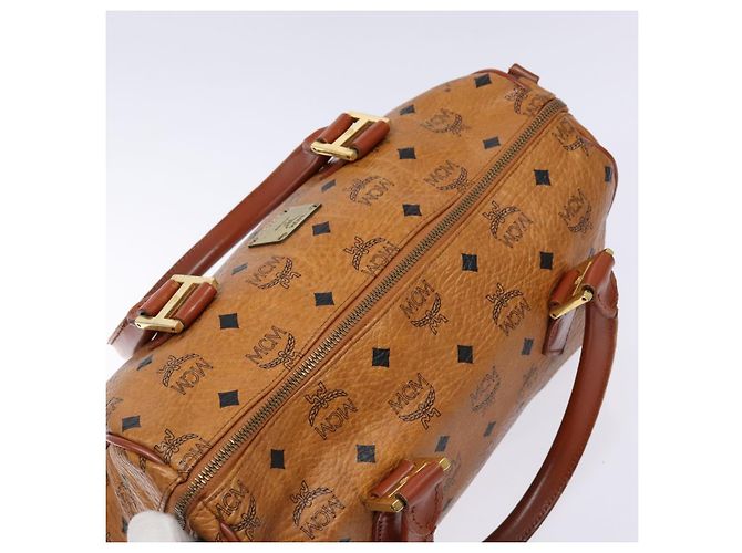 Borsa MCM Logogram Vicetos in pelle PVC marrone e oro Auth 137750 D'oro - vista 6