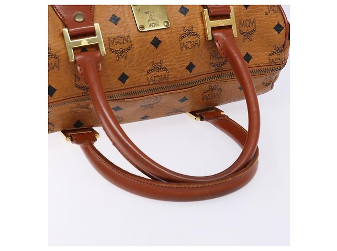 Borsa MCM Logogram Vicetos in pelle PVC marrone e oro Auth 137750 D'oro - vista 7