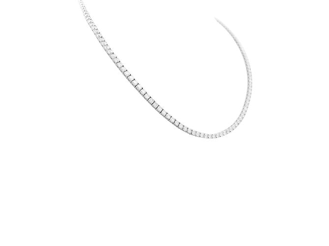 Autre Marque Collar río en oro blanco, diamantes. - vista 3