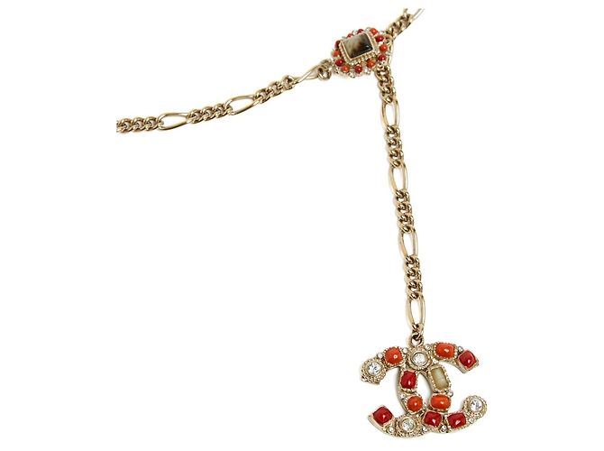 Chanel 2006 Sautoir Gürtel T80 oder M Emaille Kristall CC Kettenhalskette US29 Golden - Ansicht 2