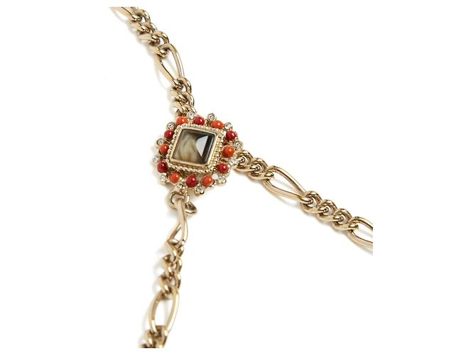 Chanel 2006 Sautoir Gürtel T80 oder M Emaille Kristall CC Kettenhalskette US29 Golden - Ansicht 3
