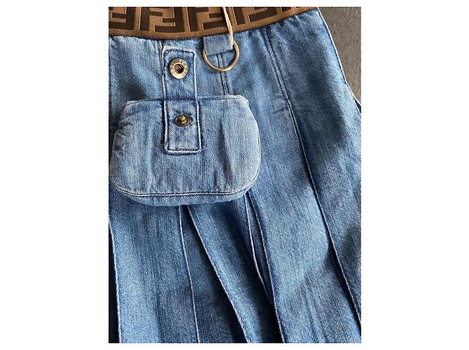 Fendi Denim Minirock Blau - Ansicht 5