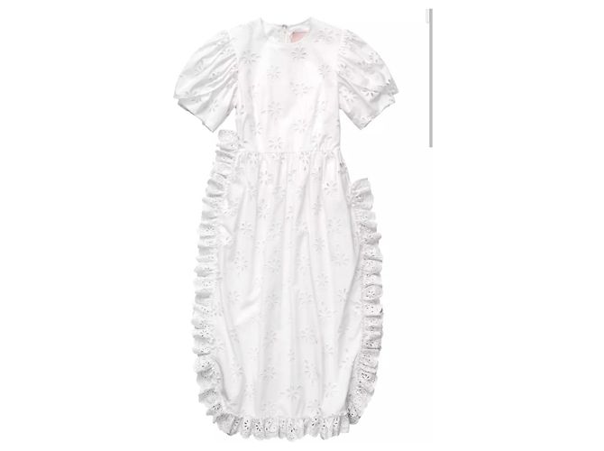 Vestido largo de bordado inglés de Simone Rocha para H&M Blanco - vista 2