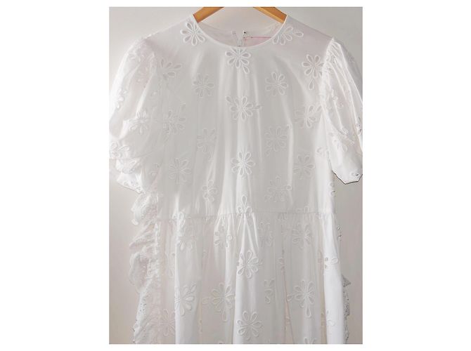Vestido largo de bordado inglés de Simone Rocha para H&M Blanco - vista 3