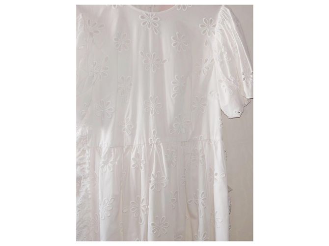 Vestido largo de bordado inglés de Simone Rocha para H&M Blanco - vista 4