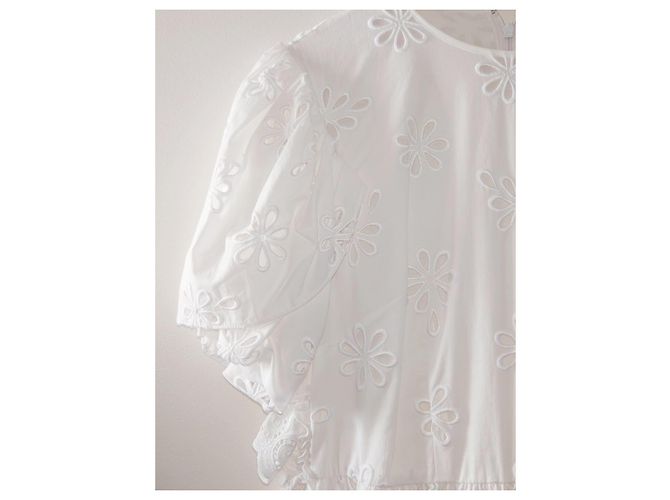Vestido largo de bordado inglés de Simone Rocha para H&M Blanco - vista 5