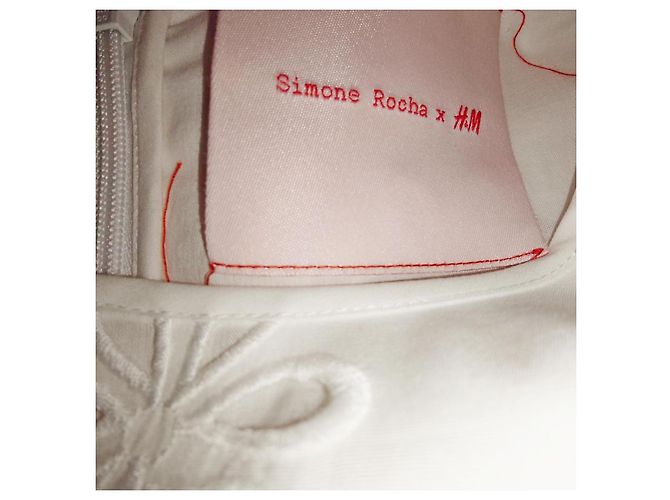 Vestido largo de bordado inglés de Simone Rocha para H&M Blanco - vista 8