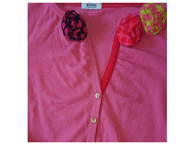 Moschino Cheap And Chic Cardigan Rosa Rot Kaschmir Wolle Pink - Ansicht 6