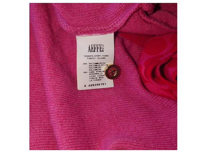 Moschino Cheap And Chic Cardigan Rosa Rot Kaschmir Wolle Pink - Ansicht 7