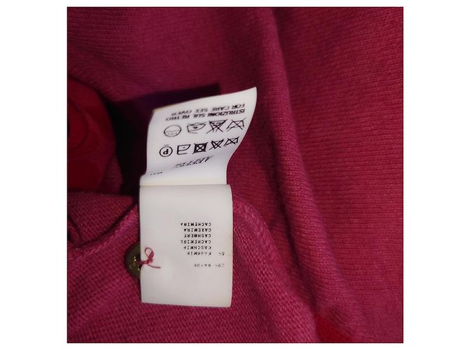 Moschino Cheap And Chic Cardigan Rosa Rot Kaschmir Wolle Pink - Ansicht 8