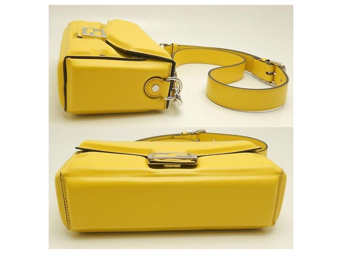 Borsa a Spalla Fendi Bucket Soft Trunk 7VA565 Giallo - vista 4