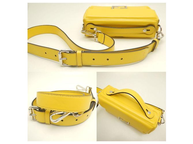 Borsa a Spalla Fendi Bucket Soft Trunk 7VA565 Giallo - vista 6