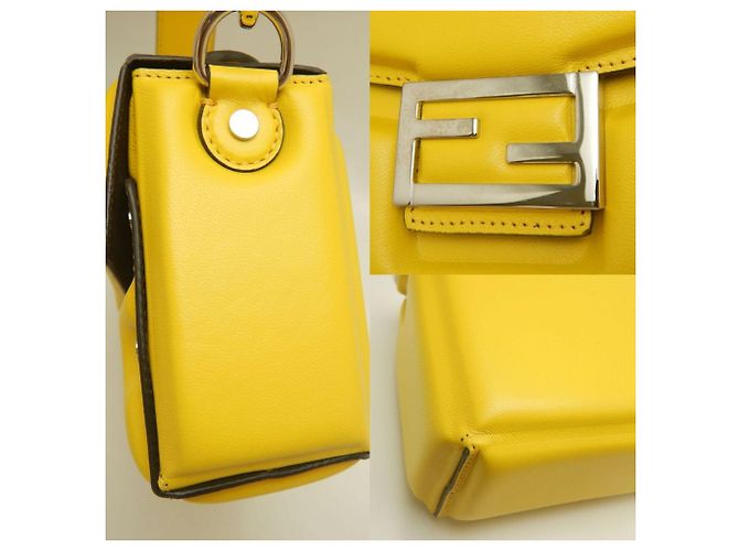 Borsa a Spalla Fendi Bucket Soft Trunk 7VA565 Giallo - vista 7