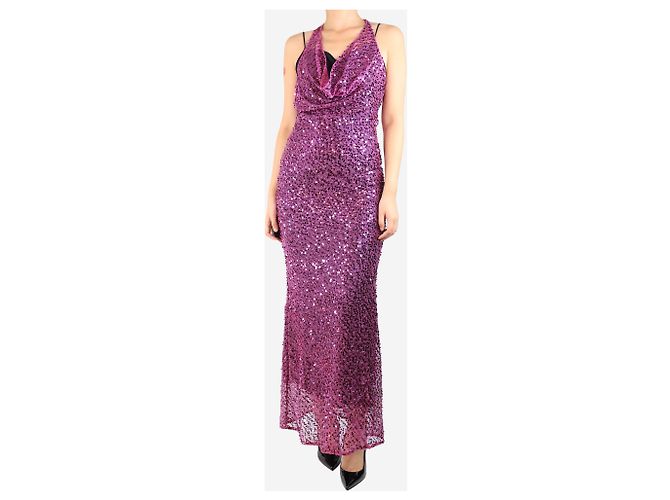 Rat & Boa Lila Pailletten Verona Kleid - Größe S - Ansicht 3