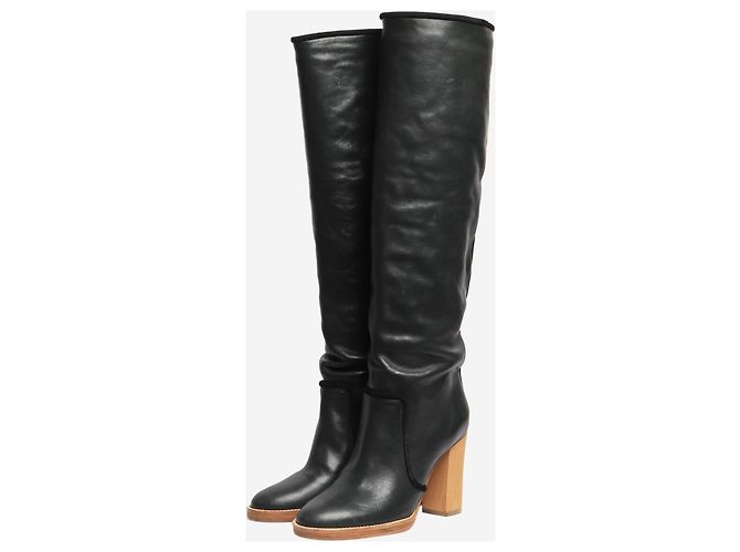 Isabel Marant Black leather knee-high boots - size EU 38 - view 2