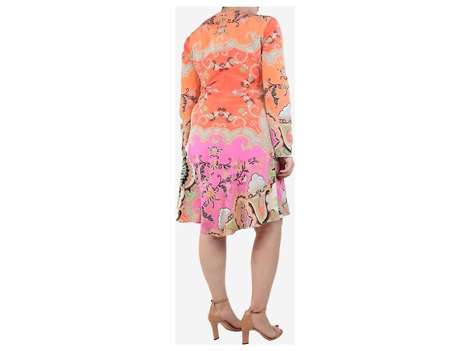 Etro Bunt gemustertes Mini-Kleid mit Blumen und Paisley - Größe UK 14 Mehrfarben - Ansicht 2