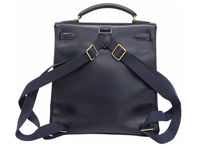 Hermès Zaino Hermes Kelly Ad GM in blu navy - vista 16
