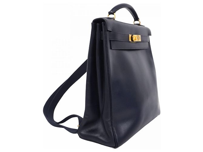 Hermès Zaino Hermes Kelly Ad GM in blu navy - vista 2